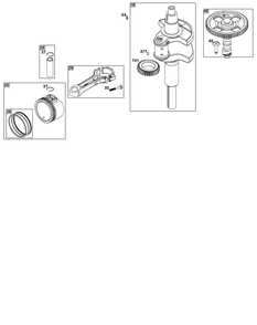 Crankshaft Group Diagram and Parts List for 61G977-0004-J1 400000 - 699999 Briggs and Stratton Engine